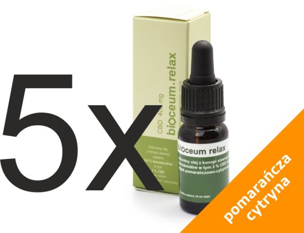 Zestaw 5x Olejek RELAX 3% pomarańcza-cytryna 2000 mg CBD