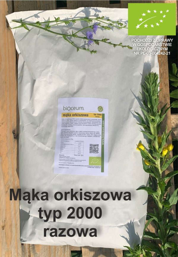 Mąka Orkiszowa BIO, typ 2000, biała razowa, 3 kg - obrazek 2